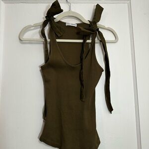 Ulla Johnson Olive Green Bailey Tank Top